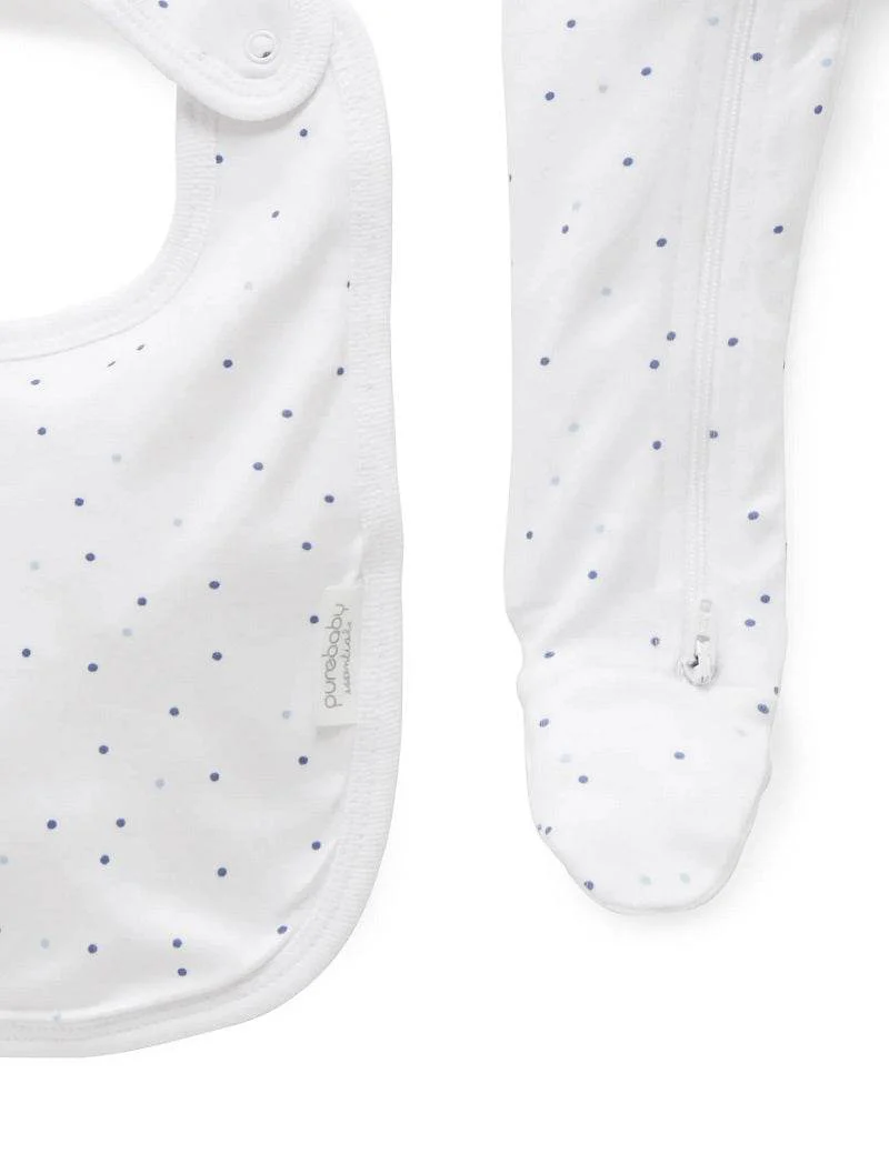 Purebaby Organic 3 Piece Set - Pale Blue Spot - Image 4