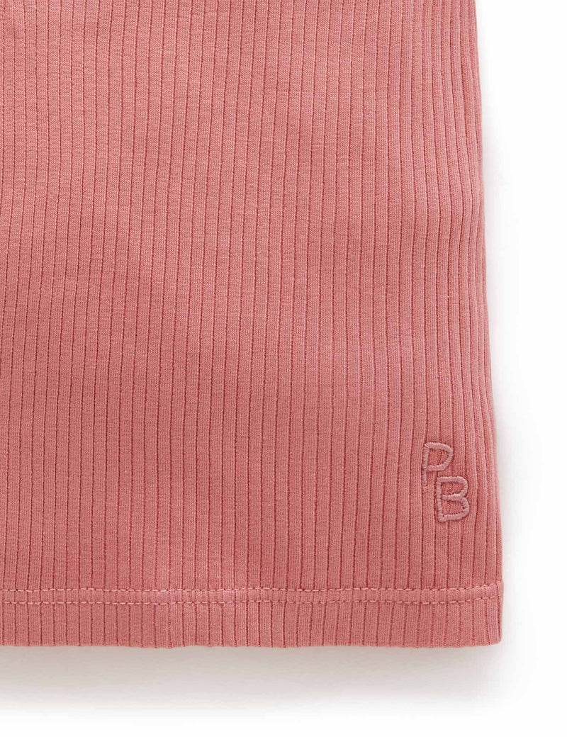 Purebaby Rib Short Sleeve Tee - Crabapple - Image 4